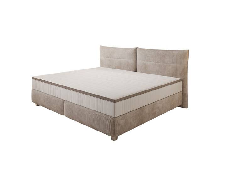 Luxusbetten24 Boxspringbett Familien Boxspringbett Aurelio, mit feiner Rippenoptik