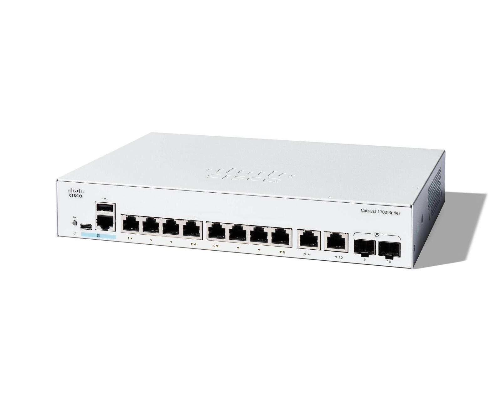 Cisco Catalyst 1300-8T-E-2G-Managed-Switch, 8-Port-GE, 2 x 1-GE-Kombi (C1300-8T-E-2G)