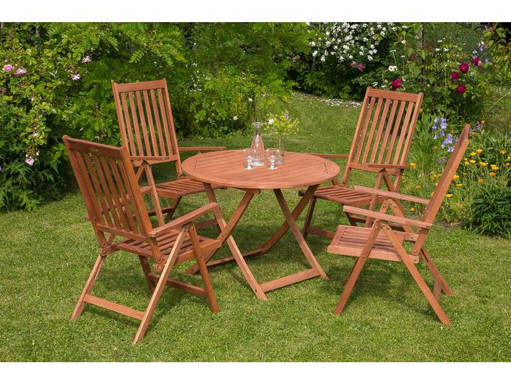 Garten-Essgruppe MERXX Vitoria , beige (natur), Sitzmöbel-Sets, Garten-Essgruppe