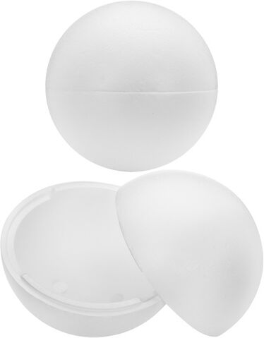 Styropor-Kugeln, 20 cm Ø, teilbar, 2 Stück