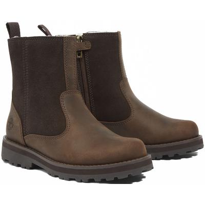 Winterstiefel TIMBERLAND "COURMA KIDMID WARM LINED BOOT", Damen, Gr. 37, gefüttert, braun (dk braun), Leder, Schuhe Winterstiefel, Stiefelette, Winterschuhe,gefüttert & wärmend