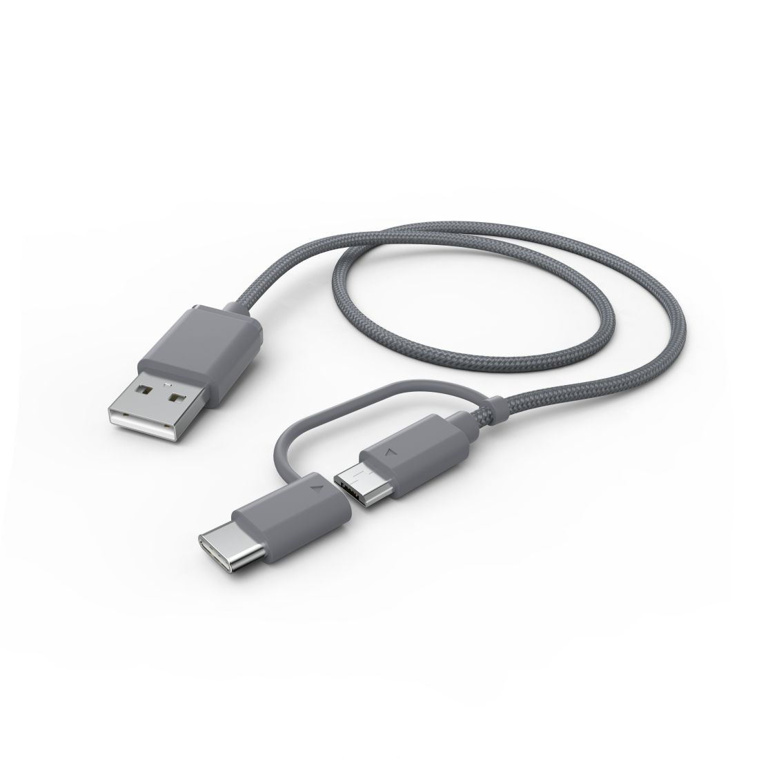 Hama Stecker USB A auf Micro-USB A 1 m 187224 (Grau) 00187224