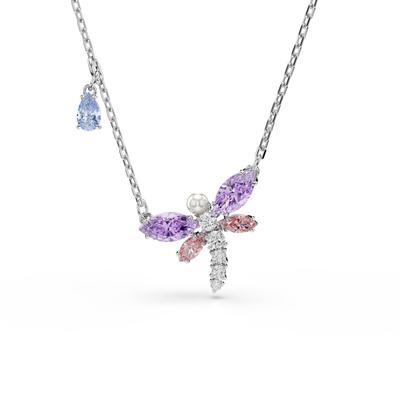 Kette mit Anhänger SWAROVSKI "Schmuck Geschenk 2026 CAPSULE Halskette", lila (metallfarben, kristallweiß, pink, lila, blau, weiß), Halsketten, Damen, Metall Perlen, Metall, Perlen, mit Swarovski Kristall, Zirkonia (synth.) - mit Swarovski Perle