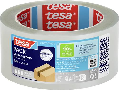 tesa ECO & ULTRA STRONG 58297-00000-00 Packband Transparent (L x B) 66 m x 50 mm 1 St.
