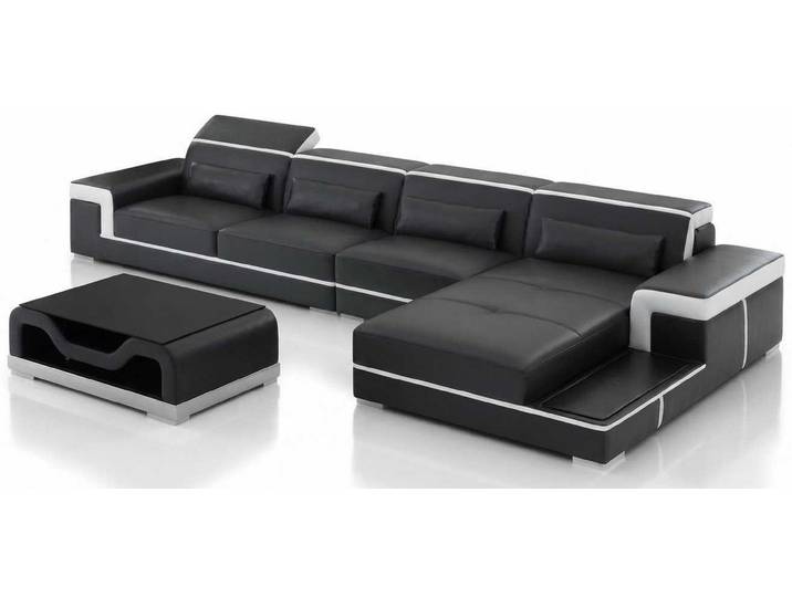 JVmoebel Ecksofa Moderne Wohnlandschaft Schwarz L Form Ecksofa Couch Premium Stil, 2 Teile, Special features