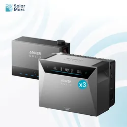 Anker SOLIX Power Dock Multisystem mit Solarbank 3 E2700 Pro, 0% MwSt. 2,688kWh - 1x Power Dock / 3x Solarbank 4 E5000 Pro