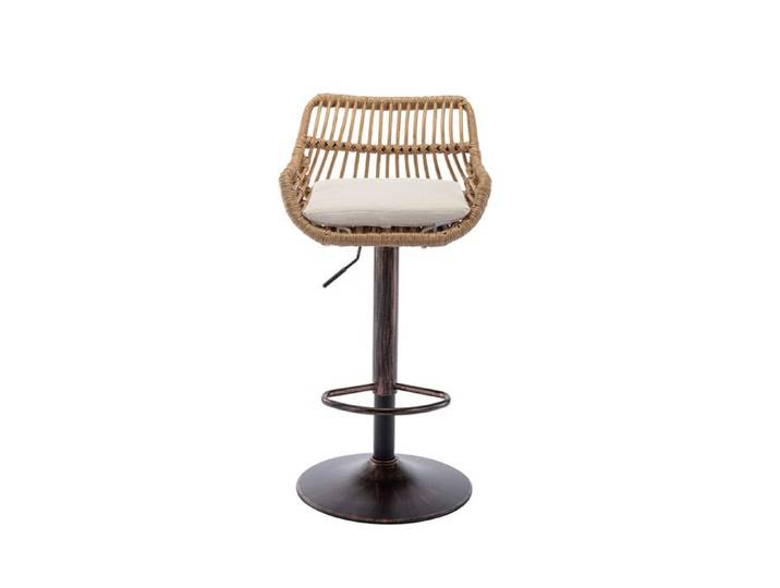 SENVIRO Tabourets de bar pivotants 360° réglables en hauteur lot de 2 beige avec accoudoirs