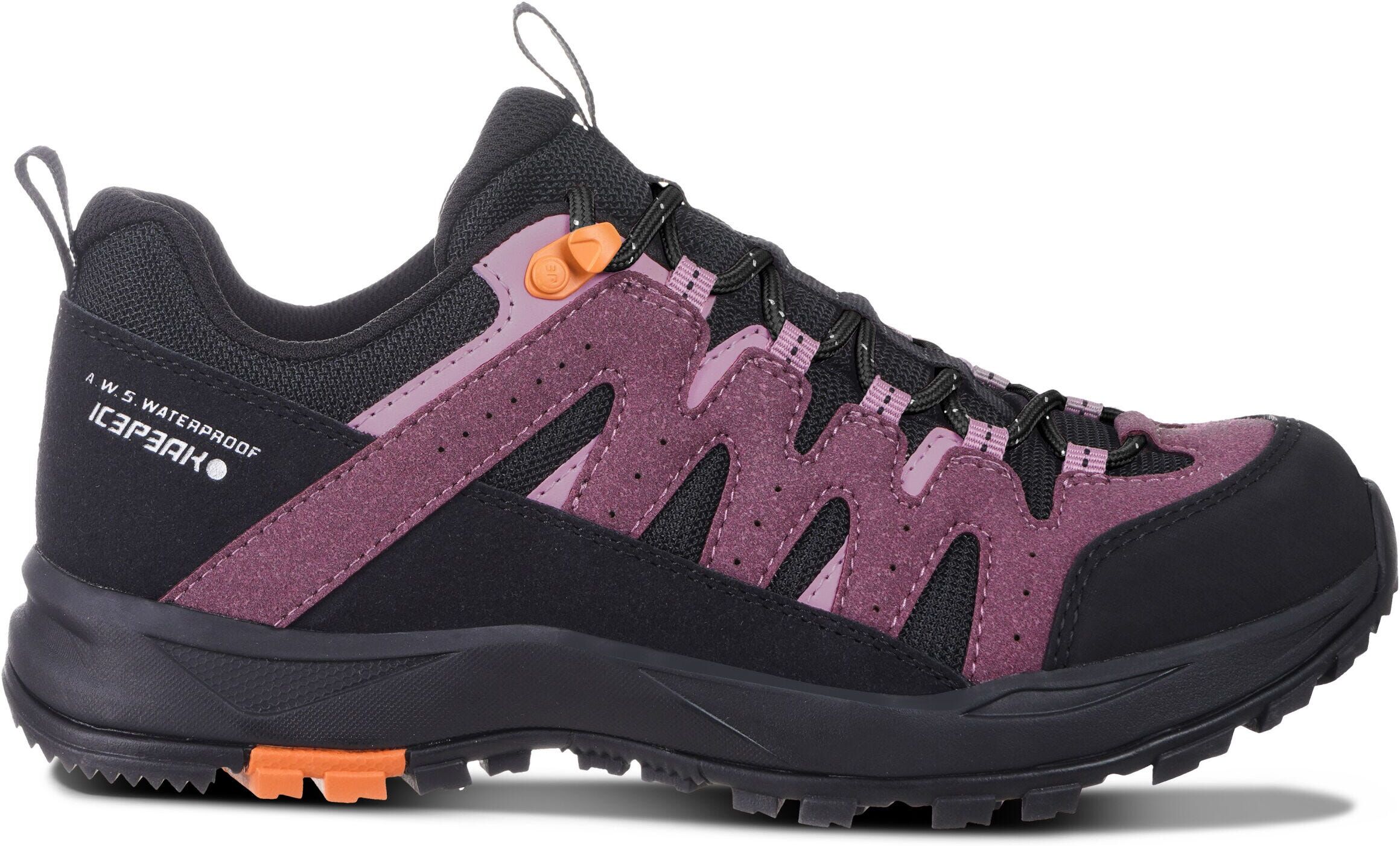 Wanderschuh ICEPEAK "AURA LC MS", Damen, Gr. 36, lila (amethyst), Synthetik, Textil, Schuhe Wanderschuh, wasserdicht amethyst 36