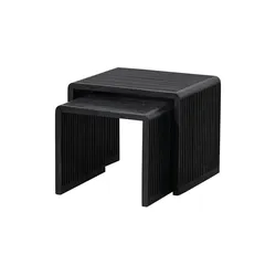 WOOOD Beistelltisch 2er-Set   ¦ schwarz ¦ Maße (cm): B: 40 H: 50
