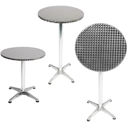 Mojawo Bistrostehtisch rund Silber Ø60cm H70/110cm Höhenverstellbar