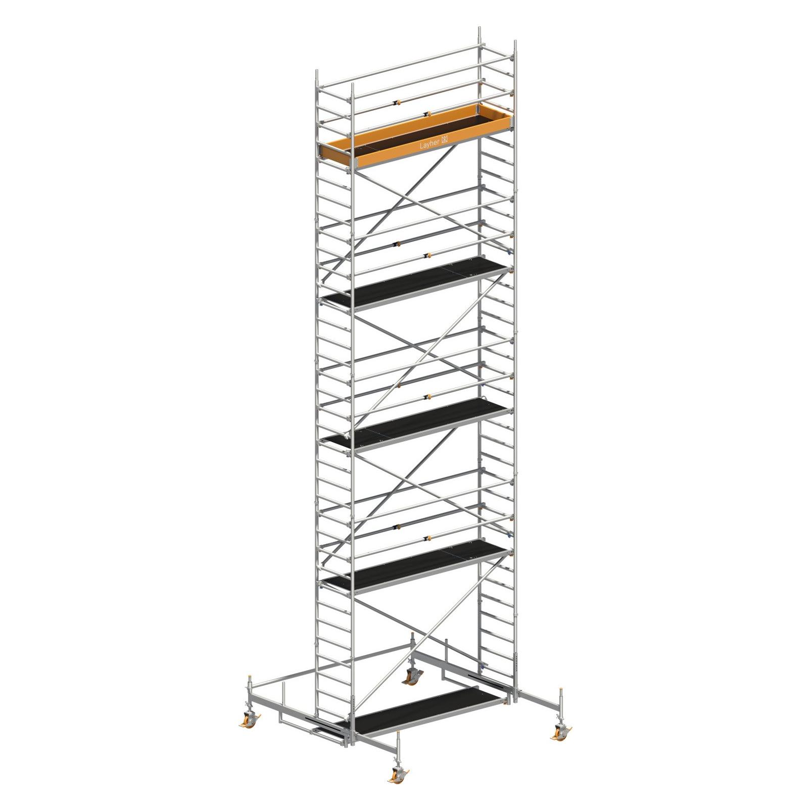 Layher Uni Standard P2 mit Uni Telegeländer, 1411108 max. Plattformhöhe, 8.38 m (Plattformleiter, 838 cm) (229220)