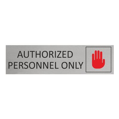 CombiCraft Aluminium Türschild Authorized Personnel Only 165x45mm mit 3M-Tape zur Befestigung, einfache Kennzeichnung von Räumen und Bereichen