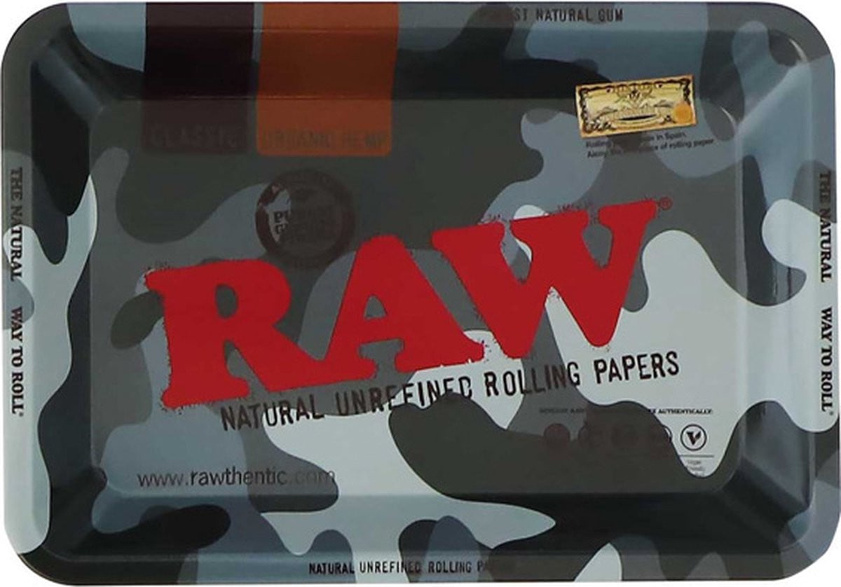 RAW Metal Rolling Tray Urban Camouflage Small 18 x 12,5 cm