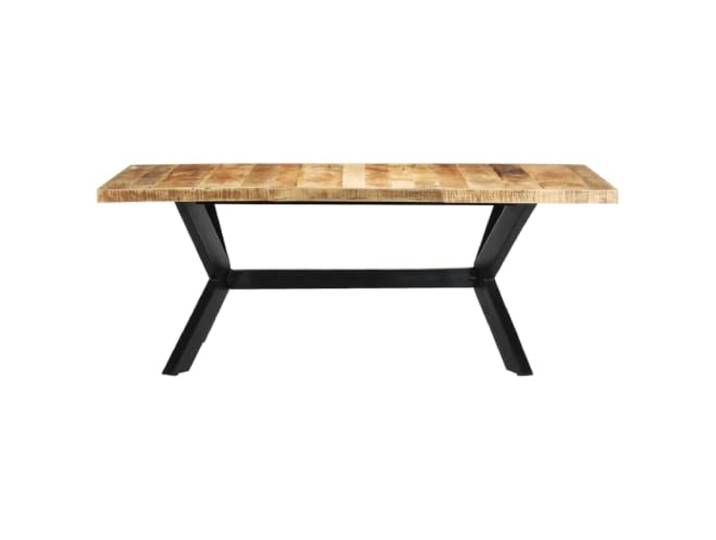 GPUTYGHN Esstisch 200x100x75 cm Massivholz Mango mit Stahlbeinen Mangoholz, handgefertigt, Stahlkreuzrahmen, industrial Look, Esszimmer, Küche, robuster Hartholz