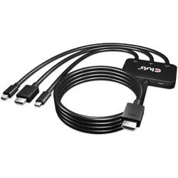 Club 3D Aktiver Adapter Multiport zu HDMI 4K60Hz (HDMI, HDMI), Video Adapter, Schwarz