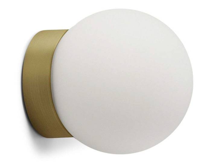 Palla Mini C90 plafonnier LED IP44, laiton/opale - Antidark - Salle de bains - Verre