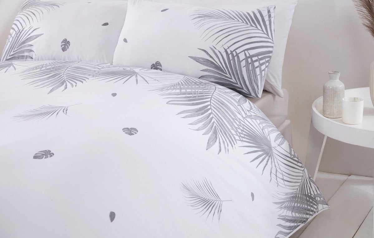 Purest Home Dekbedovertrek Tropics grijs 1-persoons 140x200 cm
