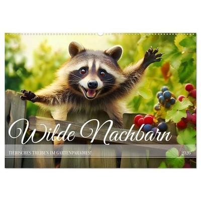 Wilde Nachbarn - Tierisches Treiben im Gartenparadies! (Wandkalender 2026 DIN A2 quer), CALVENDO Monatskalender