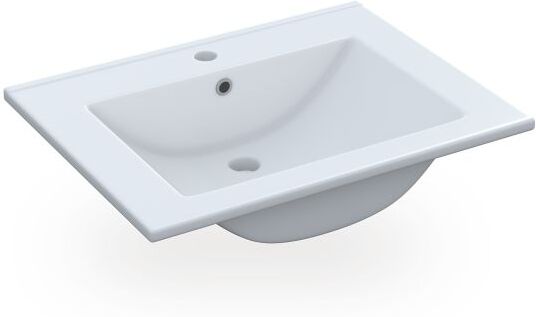 duehome Lavabo cerámico rectangular 60x45 cm Volga - Blanco