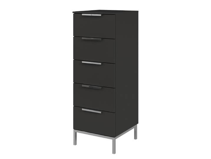 Kommode Flipp mit Gestell 40cm Schwarz/Schwarz/Silber