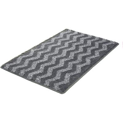 Kleine Wolke "Zack", Badvorleger, Badezimmer Teppich" Höhe 20 mm rutschhemmend beschichtet fußbodenheizungsgeeignet Badteppich, modernes Zickzack Design, Ton in Ton