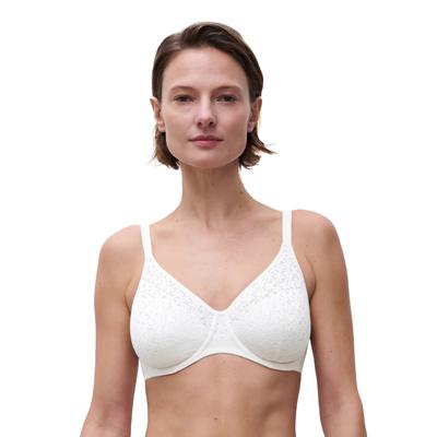 Bügel-BH CHANTELLE "NORAH", Damen, Gr. 90, Cup C, weiß, Obermaterial: 71% Polyamid, 29% Elasthan, BHs Bügel-BH, weiche Spitze, blickdichtes Gewebe