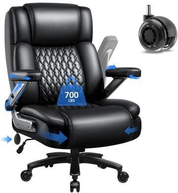BOSSIN Big and Tall Office Chair, Heavy Duty Executive Desk Chair with 5D Adjustable Arms & Lumbar Support, Spring Cushion