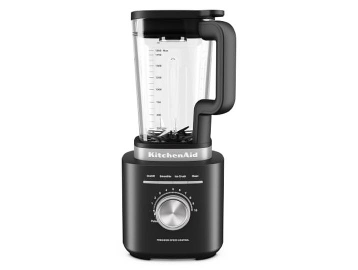KitchenAid 5KSB2071 Pure Power Standmixer, 1,85 L 1200 W, Glasbehälter, 10 Geschwindigkeitsstufen, asymmetrische Edelstahlklingen, Reinigungszyklus, Mattschwarz