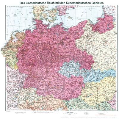 Historische Karte: Deutschland - Das Großdeutsche Reich mit dem Sudetendeutschen Gebieten, 1938 (plano), Sonstige von , Verlag Rockstuhl,