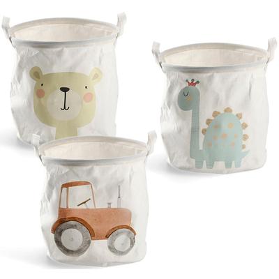 Wäschesack ZELLER PRESENT "Kids", weiß (weiß, dekor), B:30cm H:30cm T:30cm Ø:30cm, Wäschesammler, Modernes Design fürs Kinderzimmer