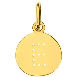 LEAF - BUCHSTABENANHÄNGER RUND - E - gold