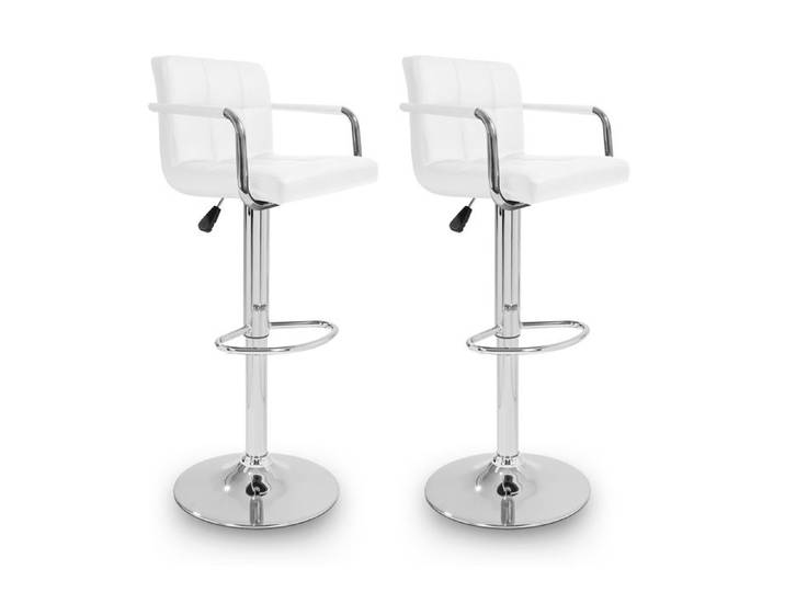 Aga 2x Tabouret de bar avec accoudoirs Blanc