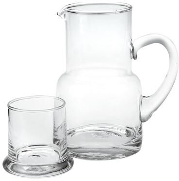 Badash Crystal Product "Long Island 2 Pc Glass Bedside or Desktop Carafe Set 10 oz. H7"""