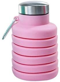 Inspired Living UltraFlex Collapsible Silicone Water Bottle Lightweight, BPA Free, Travel Ready Hydration Companion pink