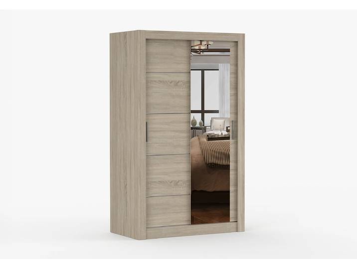 Schwebetürenschrank LION 120 cm Sonoma Eiche Sonoma Eiche + Spiegel