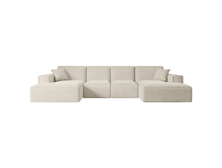 WOHNLANDSCHAFT SIERRA-U - 349x169x80 cm Beige Velours