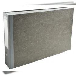 Exacompta 53810E 4x Ordner Standard wolkenmarmoriert, mit 2 Ringen, 80mm Rücken, für Format DIN A3 quer - Grau - Rücken grau