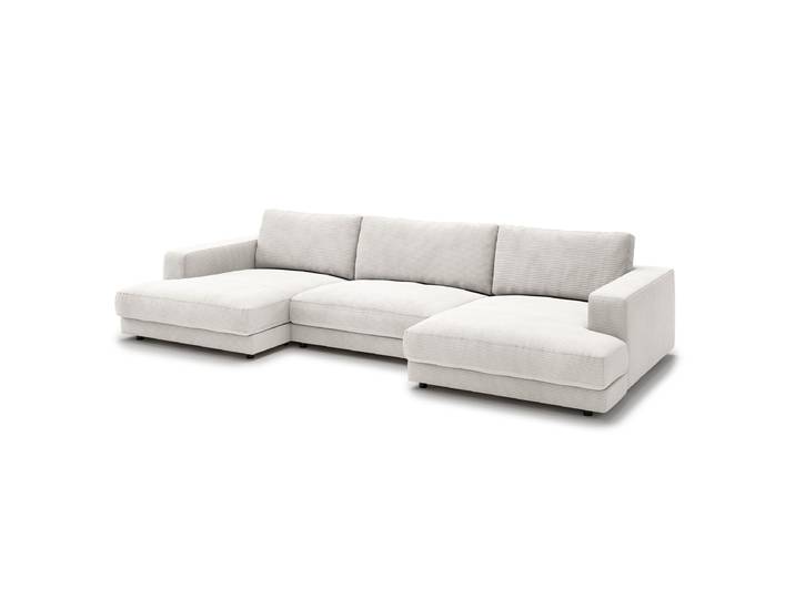 Wohnlandschaft Weiß Cordstoff Catia 170cm Gleichschenklig Modern Taschenfederkern