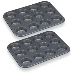 Relaxdays 12er Muffinform im 2er Set Anthrazit