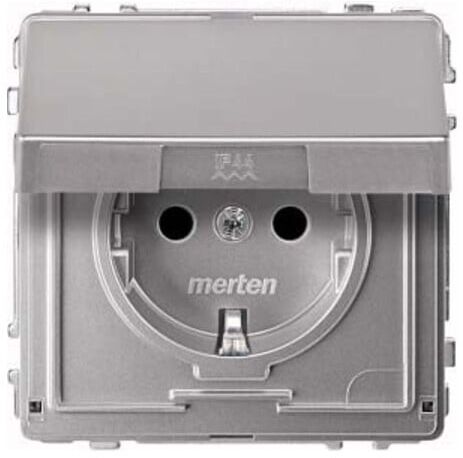 Merten SCHUKO-Steckdose alu Klappdeckel MEG2310-7260)
