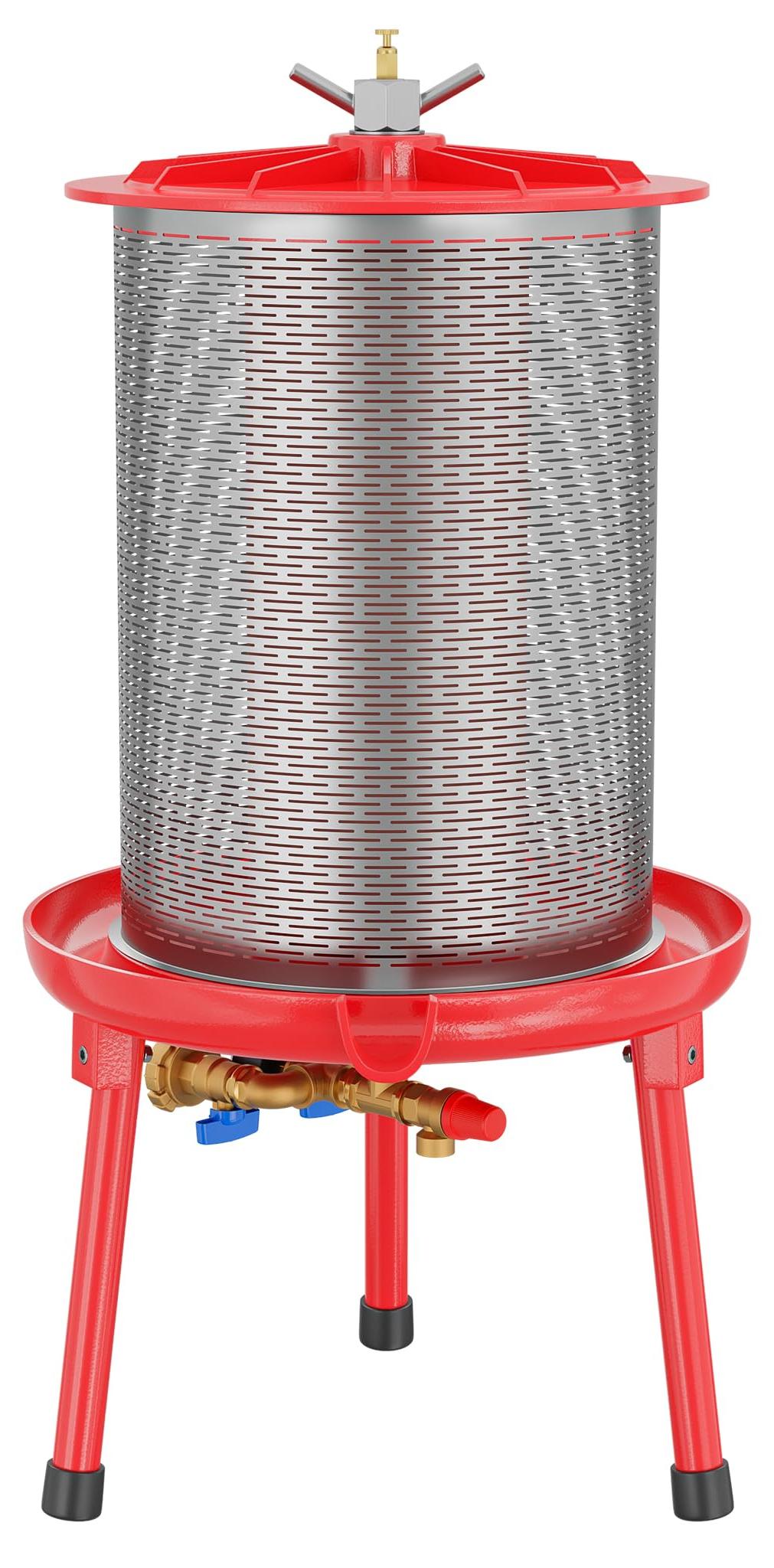 Saftpresse Entsafter Hydraulische Saftpresse - 20 Liter - Edelstahl - Wasserdruck 3 bar - Für Obst zu Hause