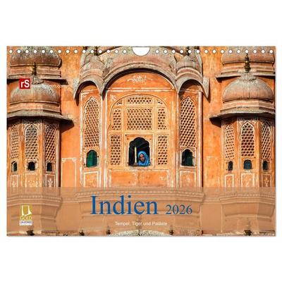 Indien 2026 Tempel, Tiger und Paläste (Wandkalender 2026 DIN A4 quer), CALVENDO Monatskalender