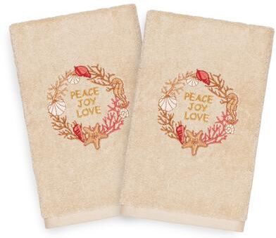 Authentic Hotel and Spa Turkish Cotton Peace Beige Set of 2 Hand Towels