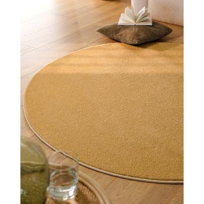Teppich ESPRIT "Vegas - ESPRIT Kollektion", ocker gelb, H:15mm Ø:120cm, Polypropylen, Teppiche, Teppich, Kurzflor, uni, gewebt, pflegeleicht, formstabil, für Fußbodenheizung