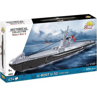 COBI Historical Collection 4852 - U-Boot U-52 (Type VIIB), WWII, Bausatz 1:144, 474 Klemmbausteine
