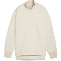 PUMA Damen Sweatshirt HER Oversized Half-Zip Winterized Crew, Größe S in Pink Pink