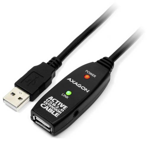 AXAGON USB-C Kabel USB 2.0 USB-A Buchse, USB-A Stecker 10m Schwarz ADR-210