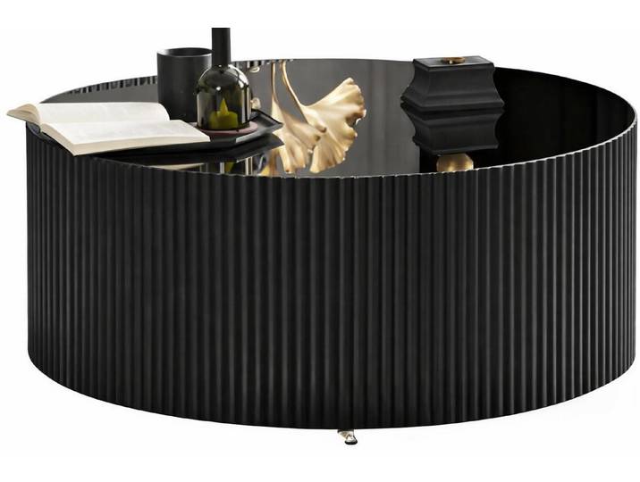 JVmoebel Couchtisch Eleganter schwarzer Couchtisch mit reflektierender Glasoberfläche