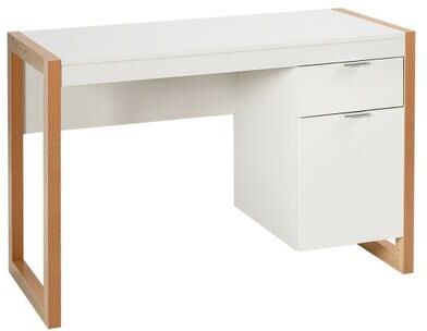 Costway Modern Computer Desk Study Table Writing Workstation with Cabinet and Drawer-White