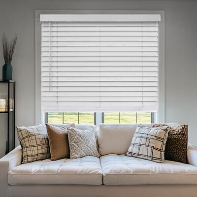 Chicology Basic White Cordless Faux Wood Blinds